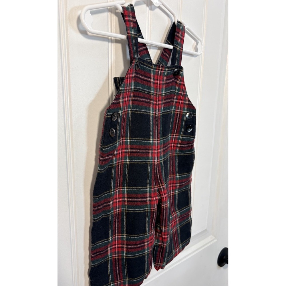 Pottery Barn Kids Baby 3-6M Plaid Wool Blend Christmas Longall Romper